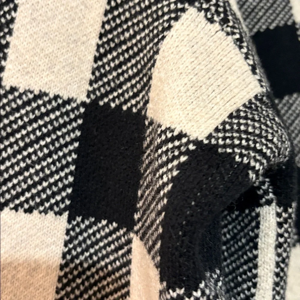 J. Jill Black and Cream Plaid Teddy Jacket - Picture 10 of 12